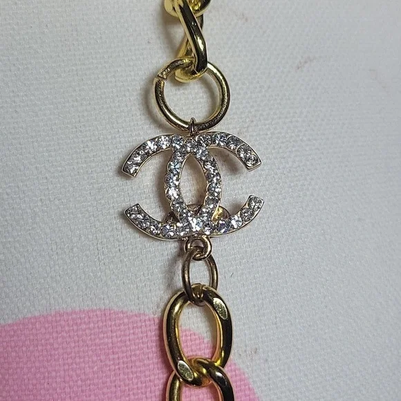 Chanel Vintage Gold Chain Extra Long Rhinestone CC Layering Necklace 03S - Picture 11 of 12